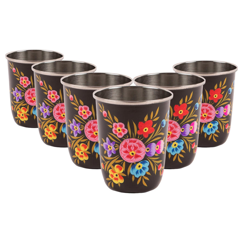 Pansy 300ml Hand-Painted Picnic Cups - Pack of Six - By BillyCan