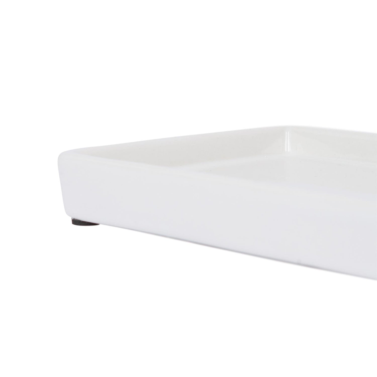 Ceramic Soap Dispenser Tray - 17cm - White