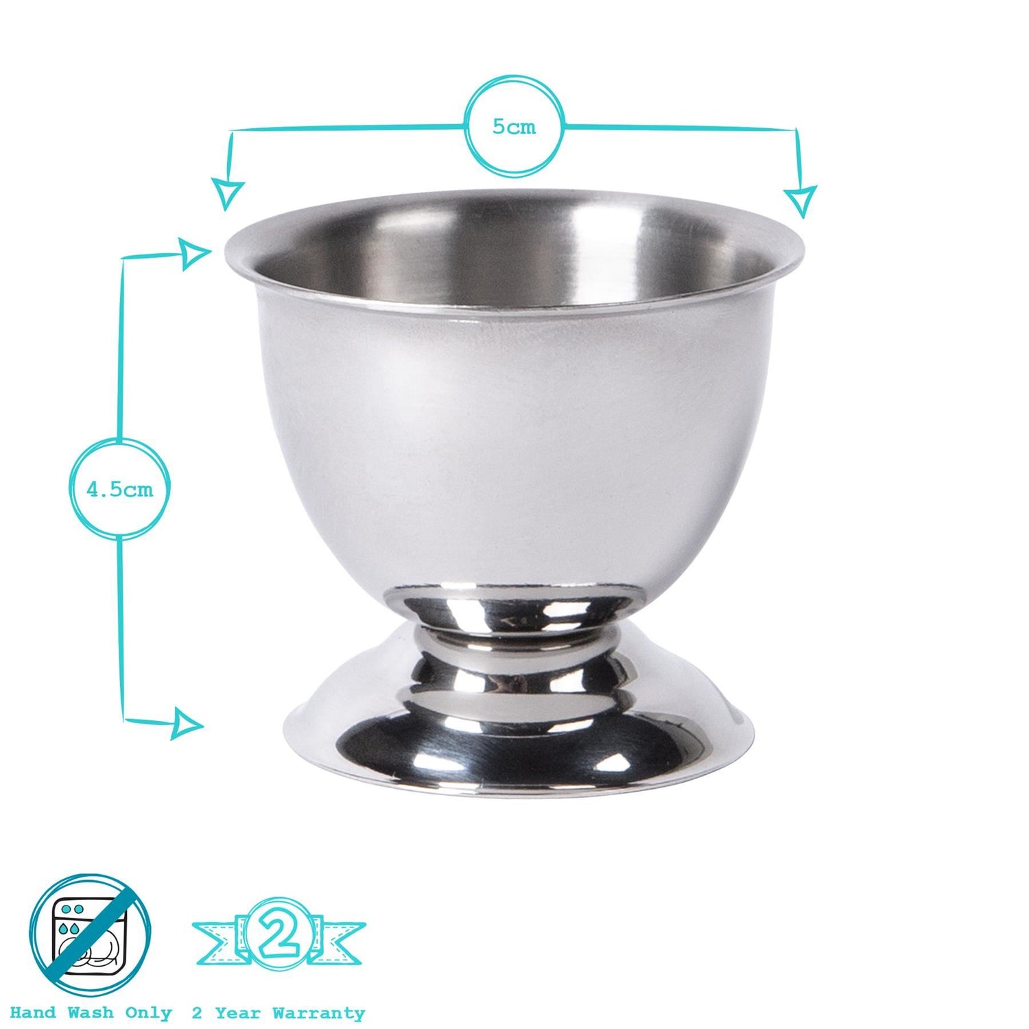 5cm Stainless Steel Egg Cups - Pack of 6