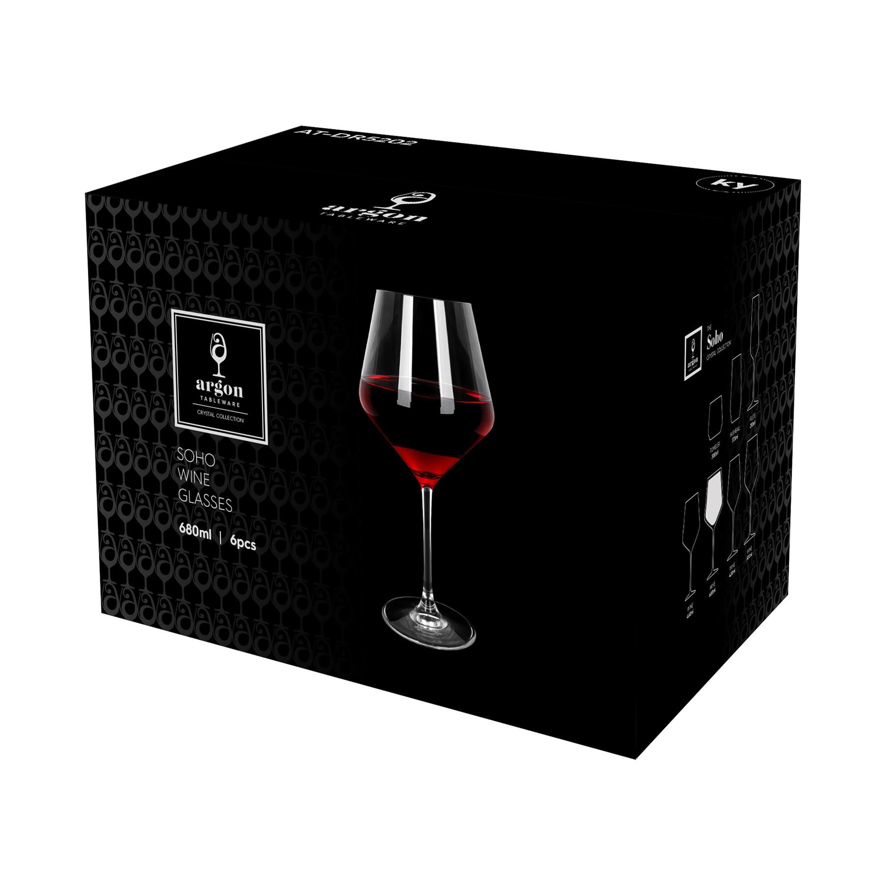 680ml Soho Crystal Red Wine Glasses - Pack of 6