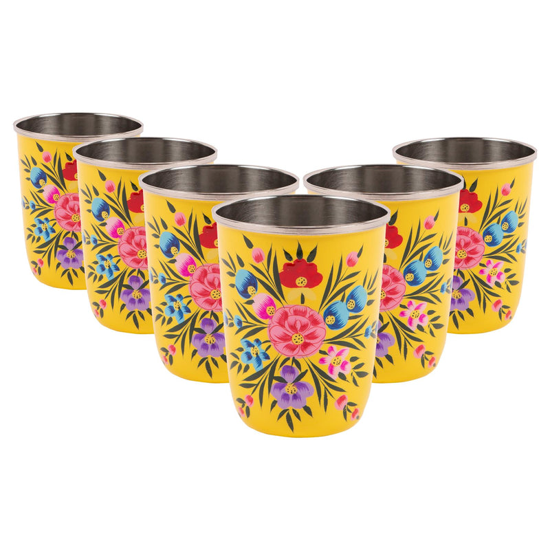 Pansy 300ml Hand-Painted Picnic Cups - Pack of Six - By BillyCan