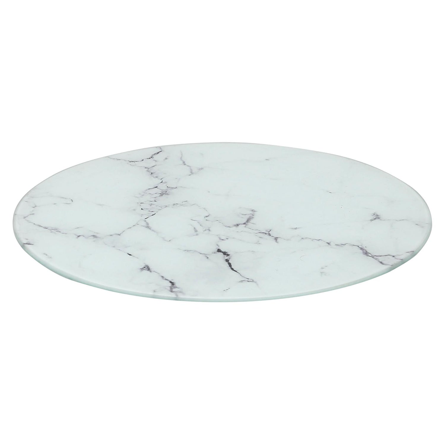 Round Glass Chopping Board - 30cm - Marble - By Harbour Housewares