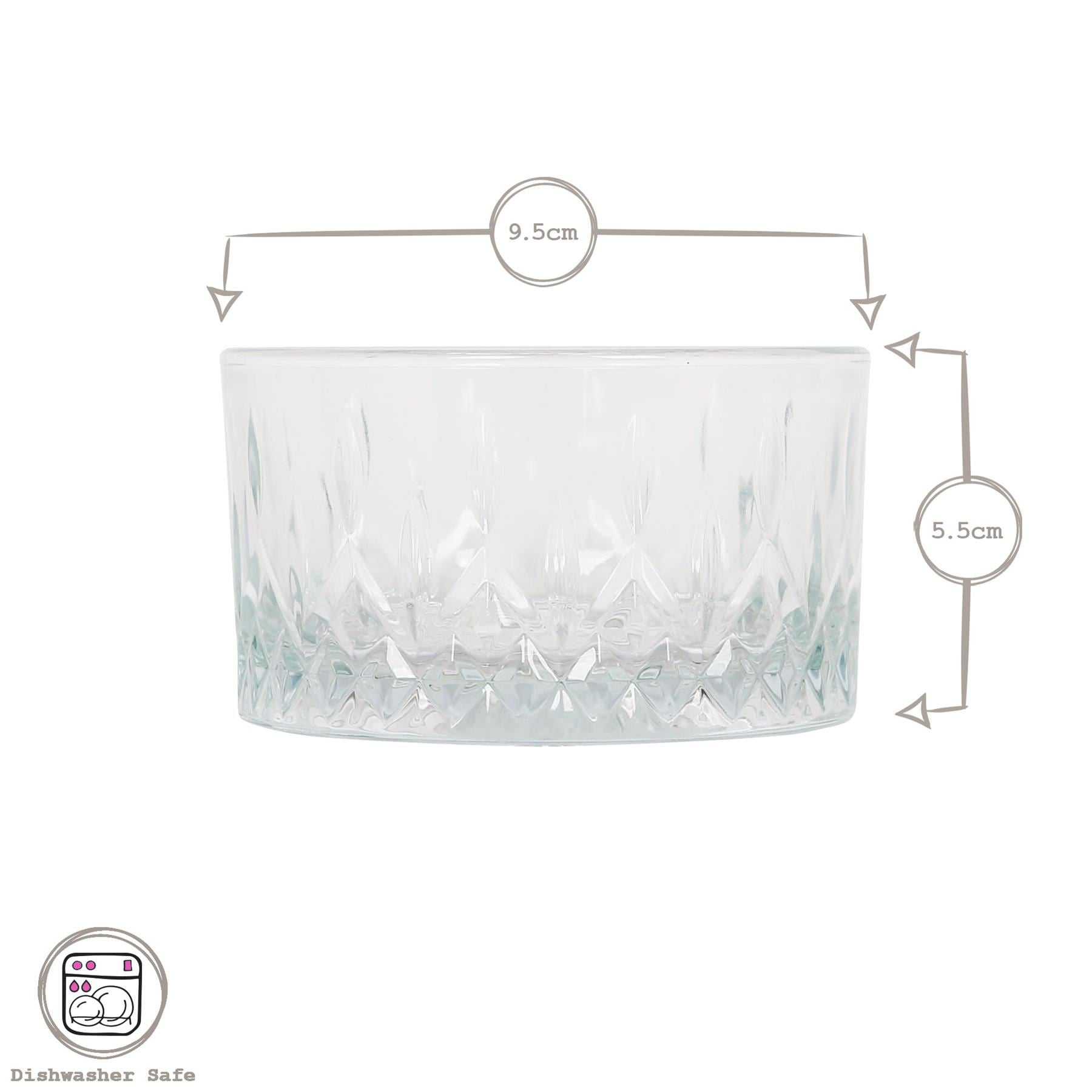 9.5cm Odin Glass Snack Bowls - Pack of Two