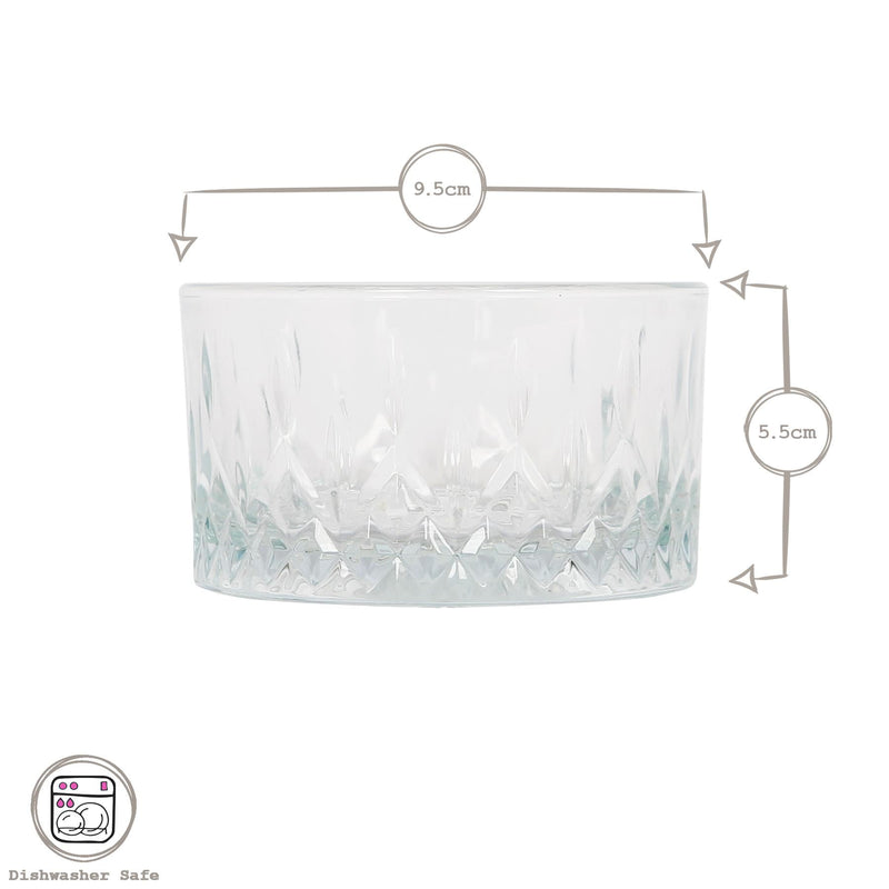 9.5cm Odin Glass Snack Bowls - Pack of Two - By LAV