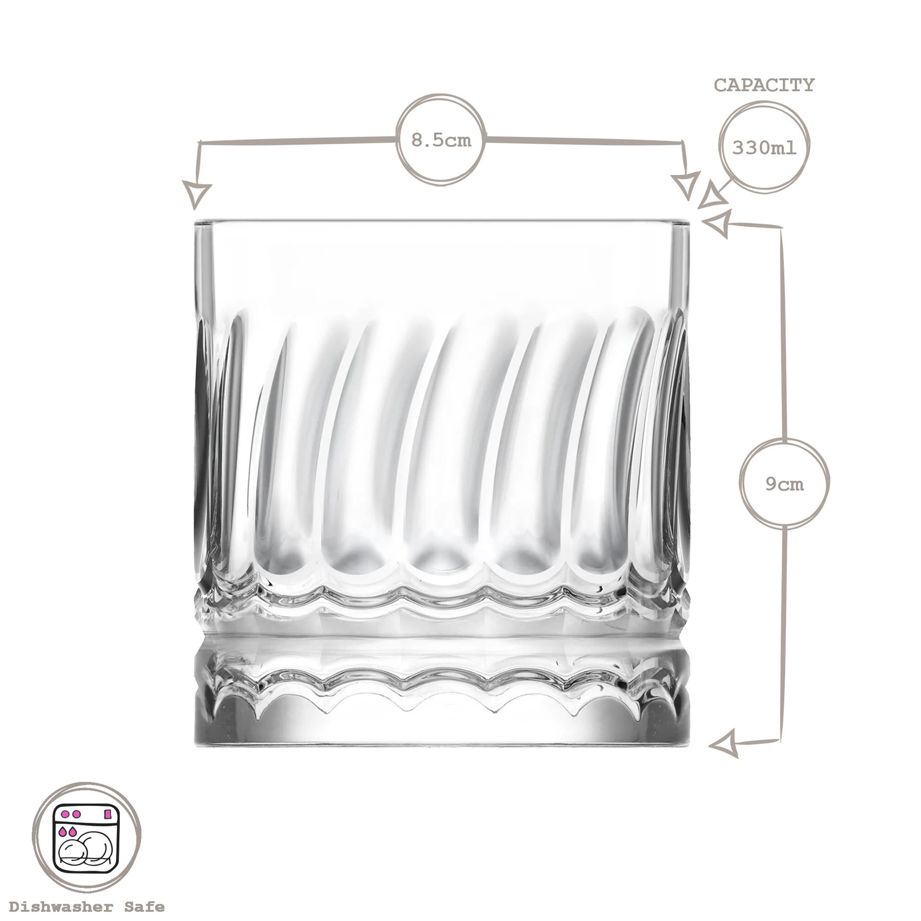 12 Piece Wave Glass Tumbler Set