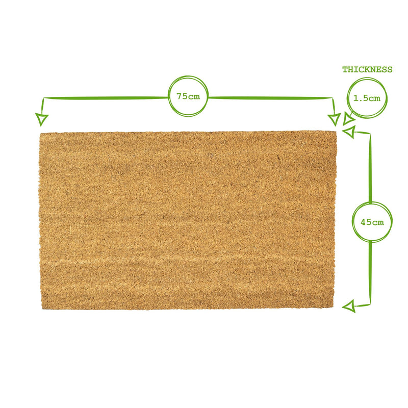 Coir Door Mat - 75cm x 45cm - Classic - By Nicola Spring