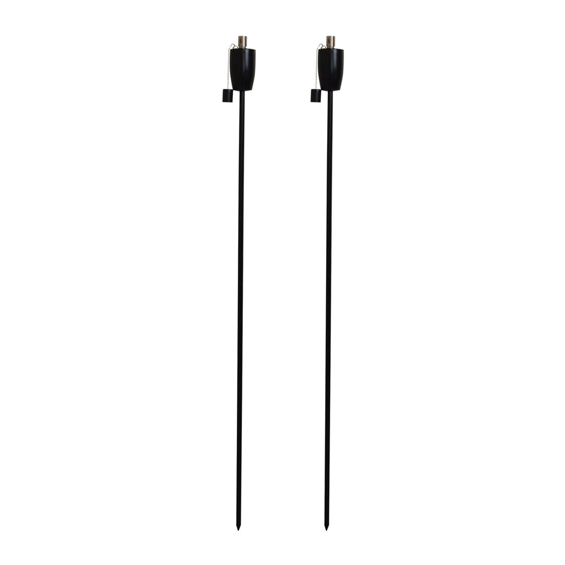 Black 1.46m Barrel Metal Garden Fire Torches - Pack of 2