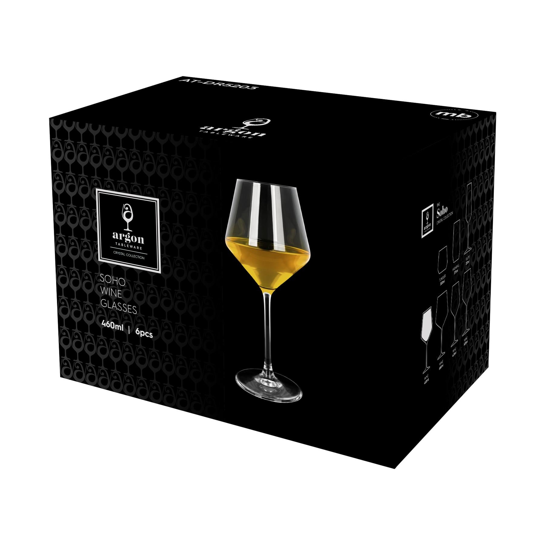 460ml Soho Crystal White Wine Glasses - Pack of 6