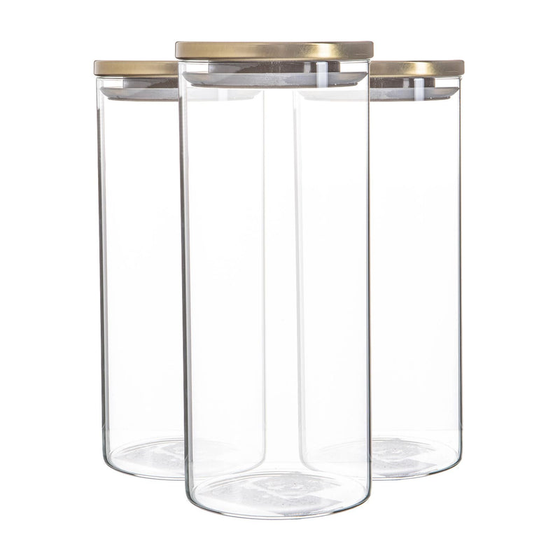 1.5L Metal Lid Storage Jars - Pack of 3 - By Argon Tableware