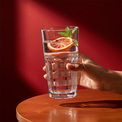 400ml Panelled Highball Glasses - Pack of 6