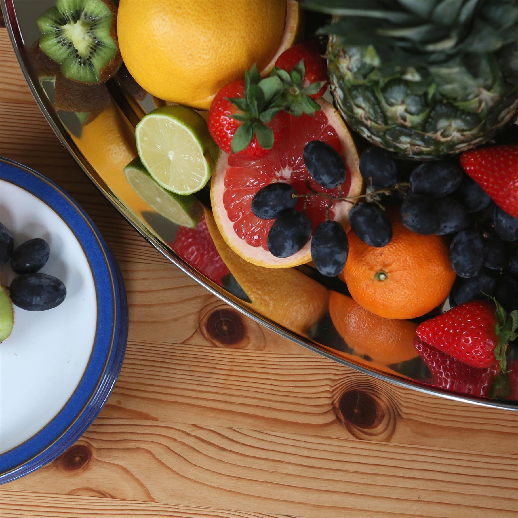 40cm x 27cm Oval Stainless Steel Serving Platter