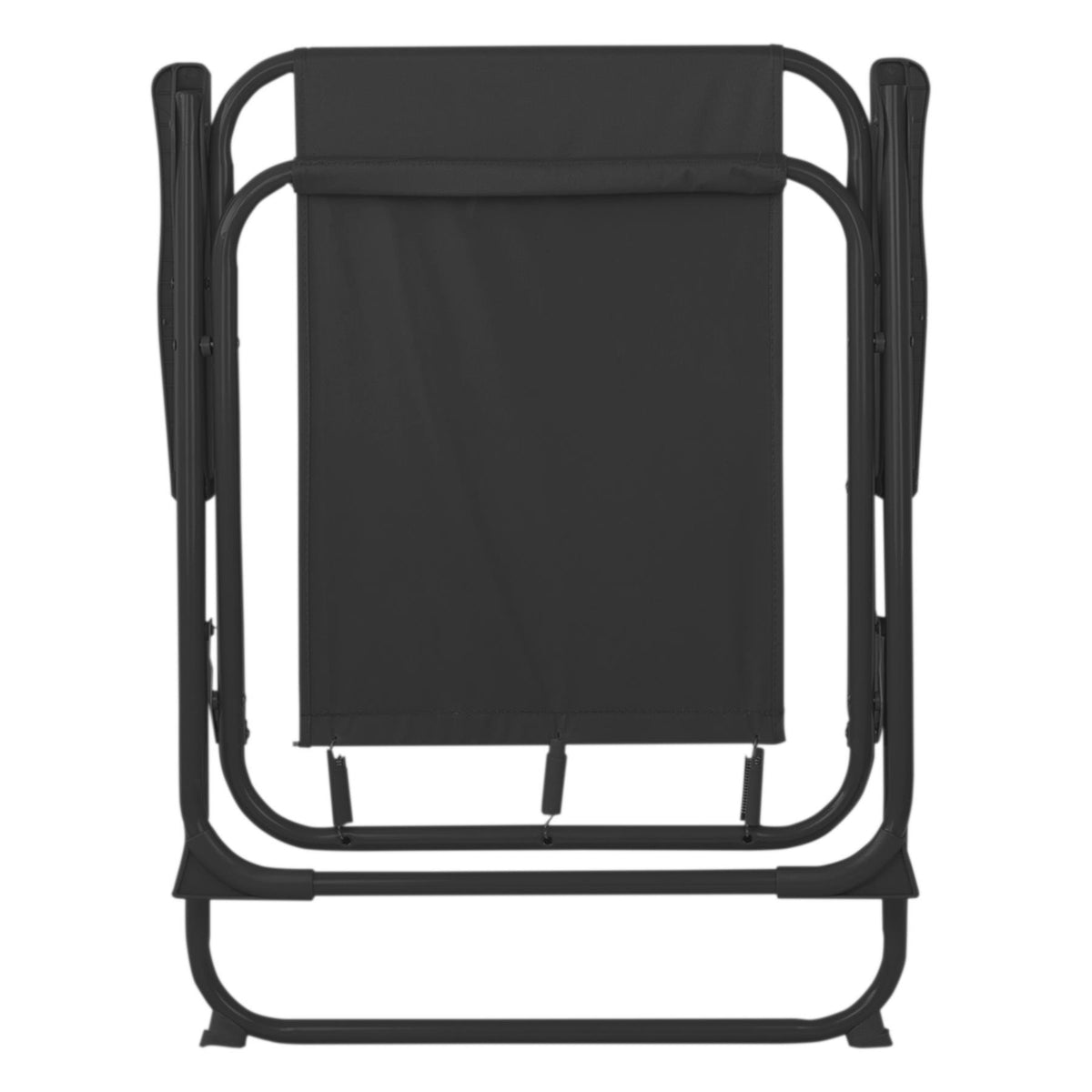 Black Folding Metal Beach Chairs - Pack of 2