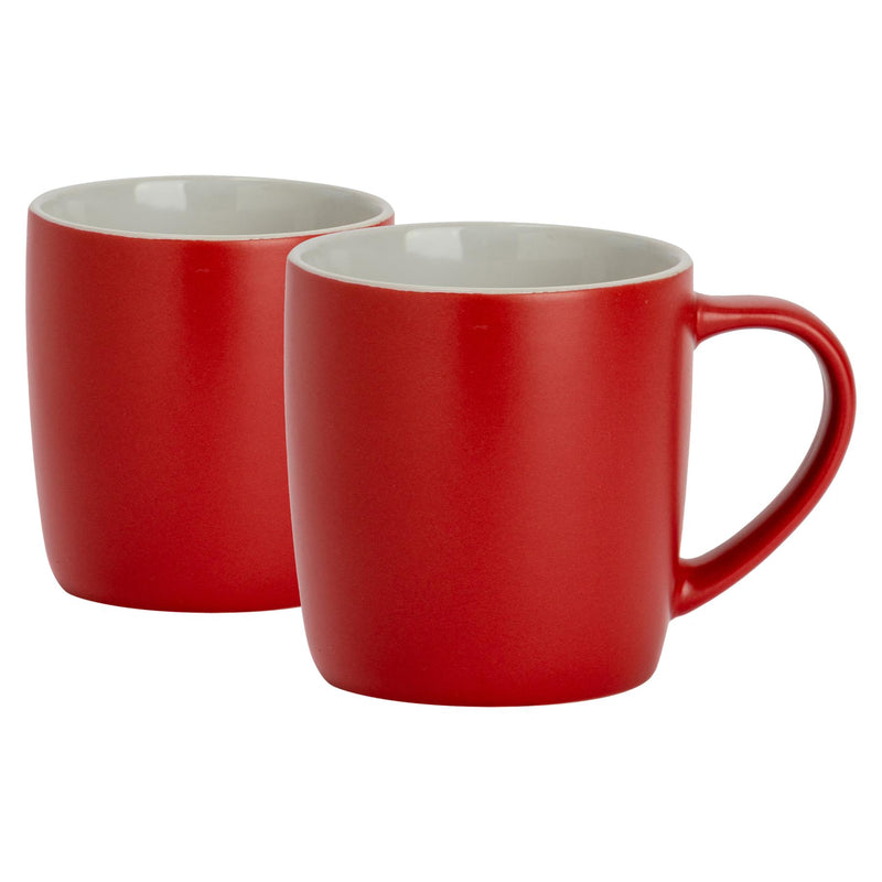 350ml Matt Coloured Coffee Mugs - Pack of 2 - By Argon Tableware