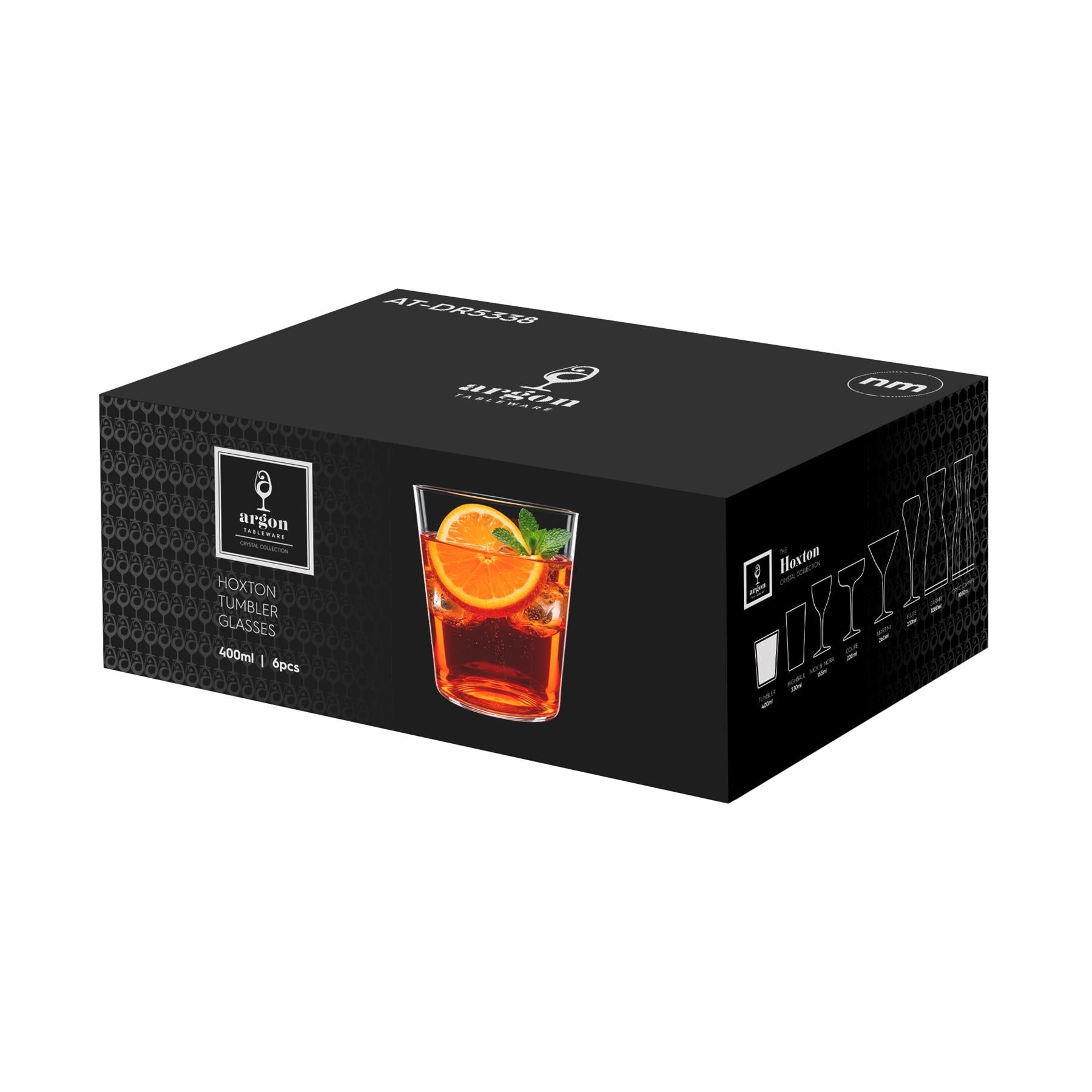 390ml Hoxton Crystal Tumblers - Pack of Six