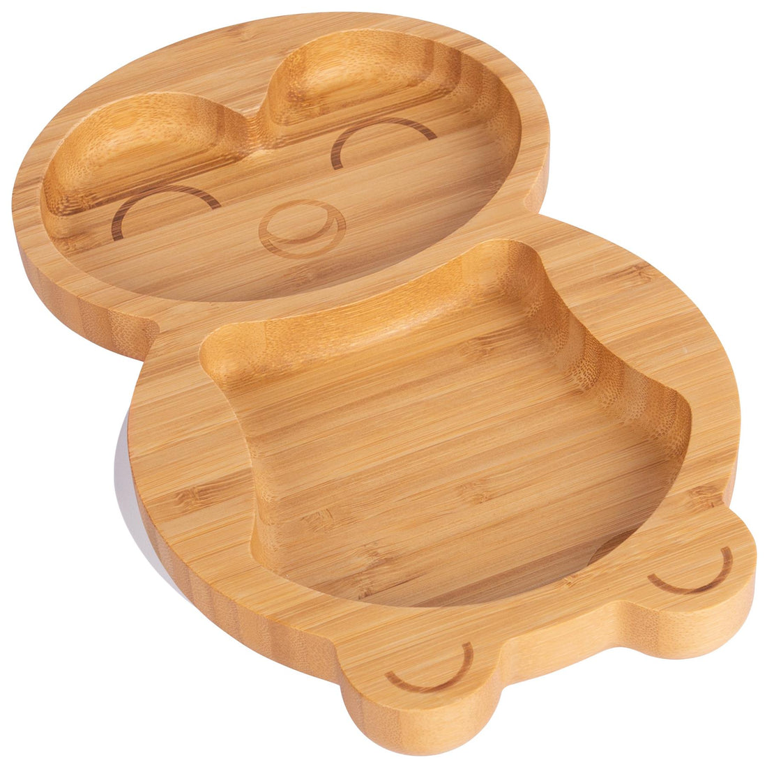 Bamboo Penguin Baby Feeding Plate with White Suction Cup