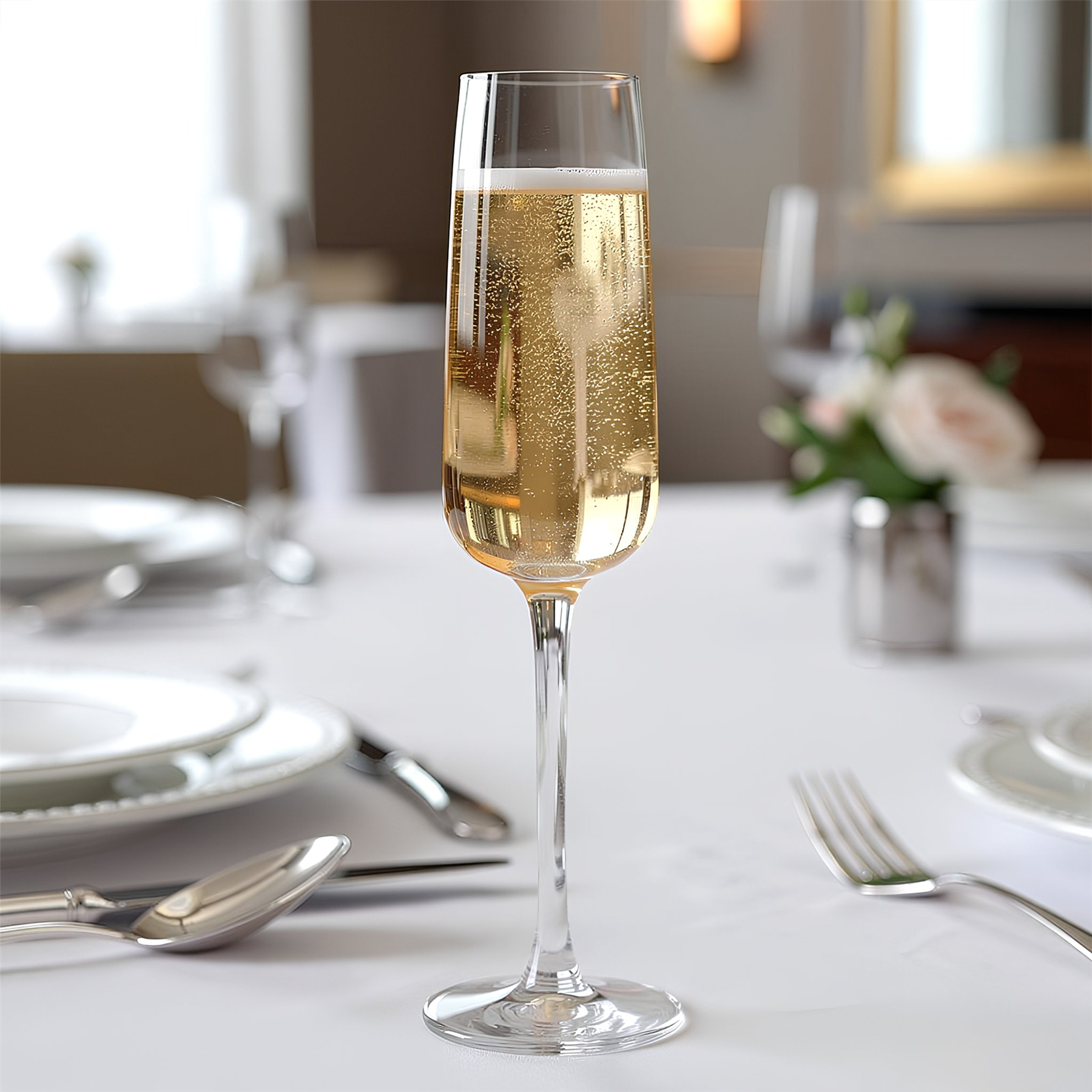 230ml Knightsbridge Crystal Champagne Flutes - Pack of 6