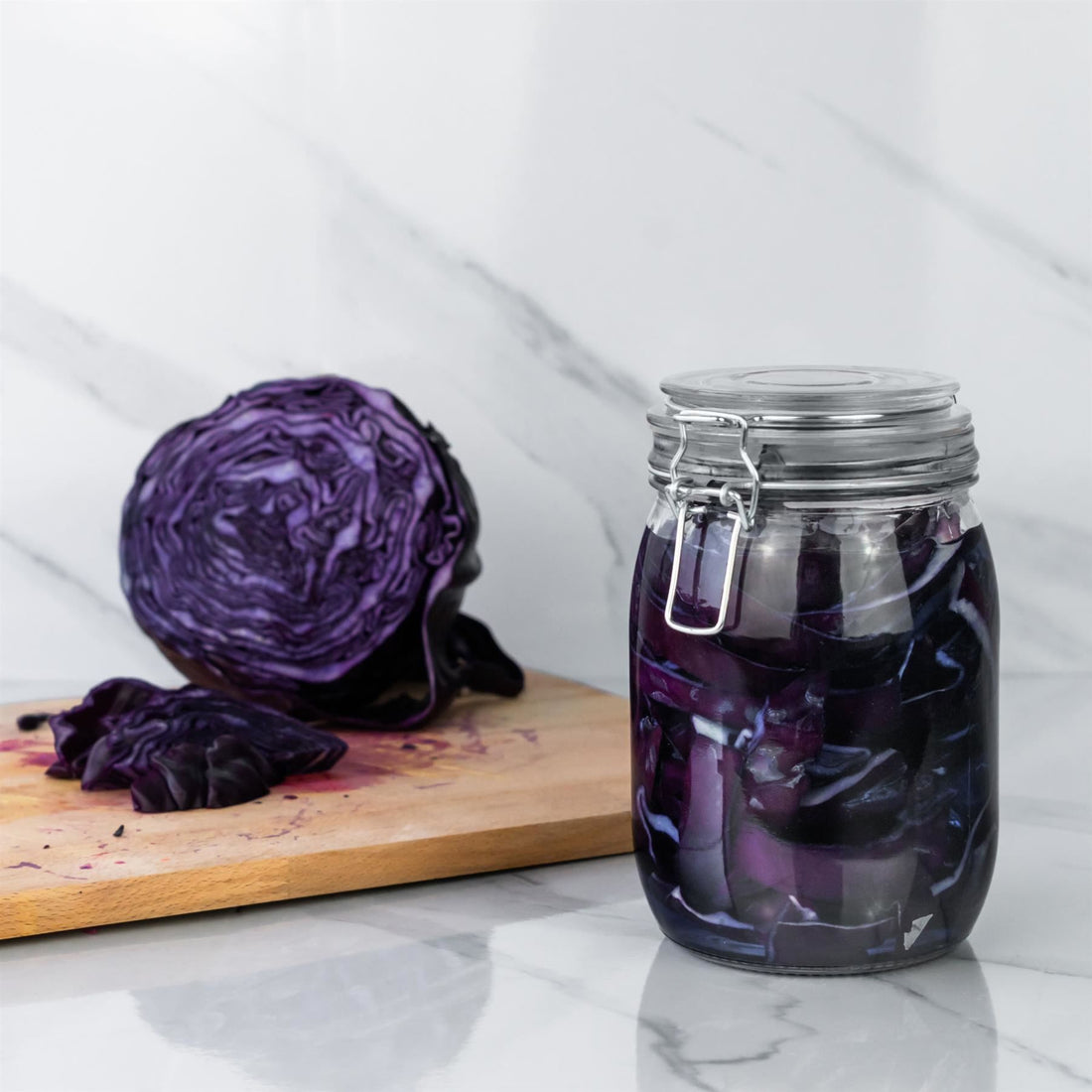 1L Classic Clip-Top Glass Storage Jars with White Seals - Pack of 3