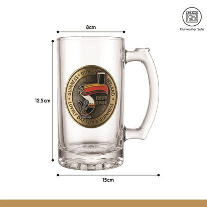 Guinness Toucan Glass Tankard with Badge