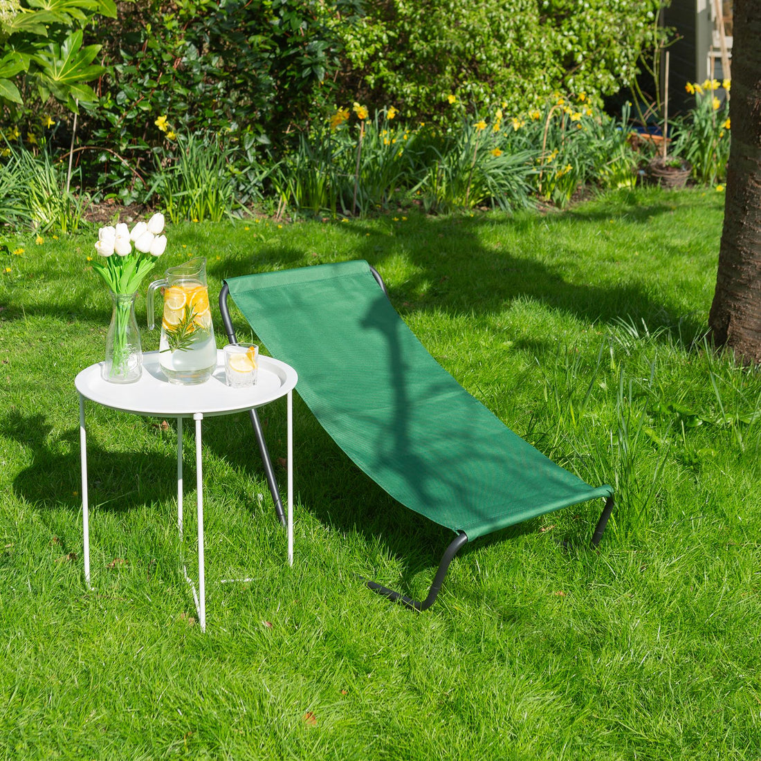 Green Folding Beach Loungers - Pack of 2