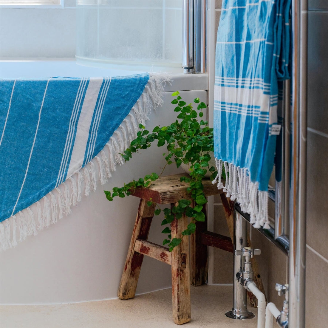 Light Blue 170cm x 90cm Turkish Cotton Beach Towel