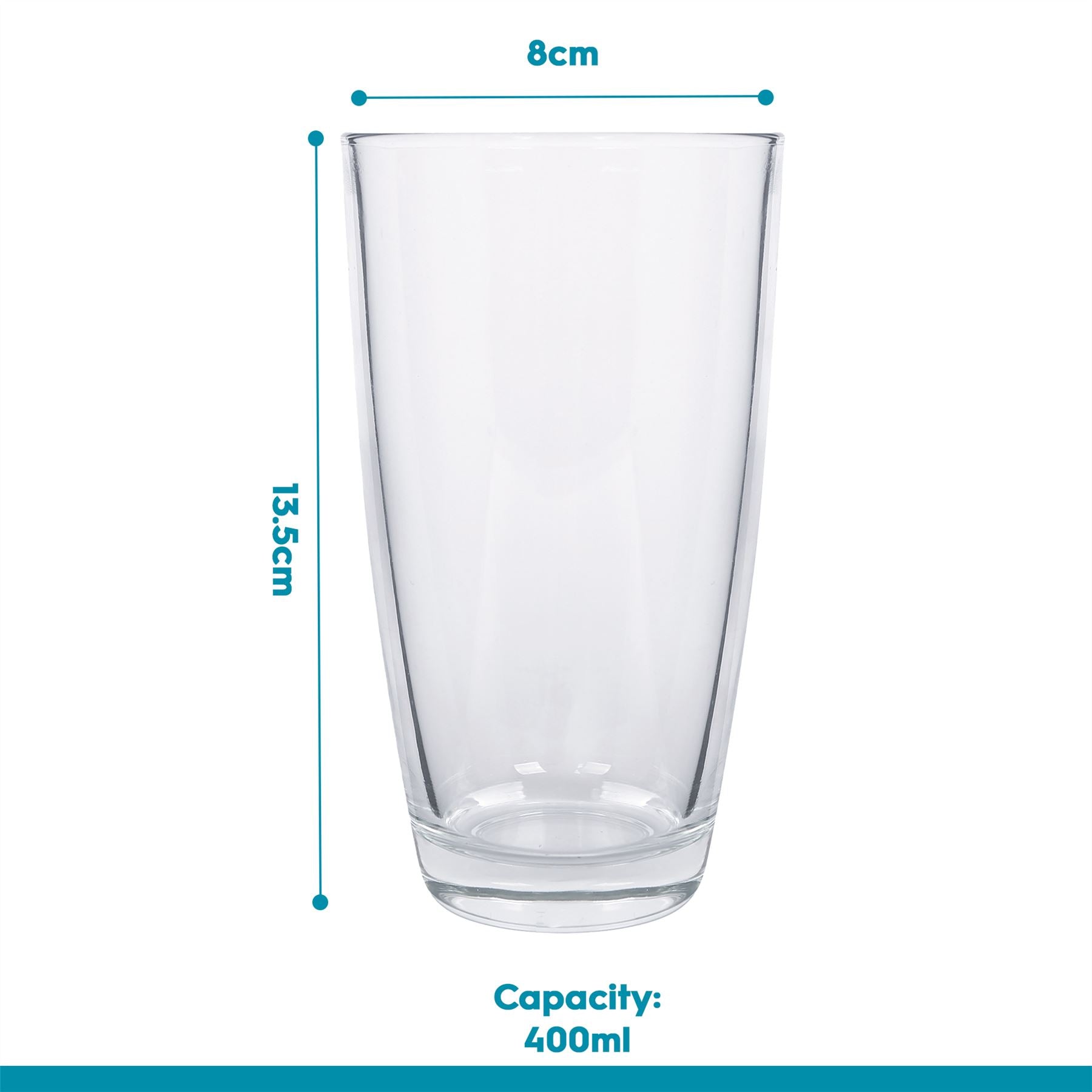 400ml Conical Highball Glasses - Pack of 6