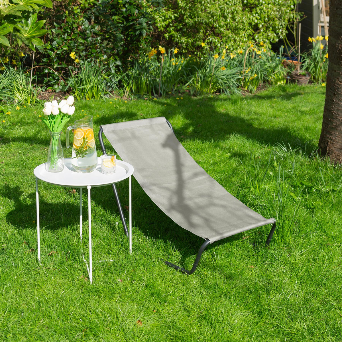Beige Folding Beach Loungers - Pack of 2