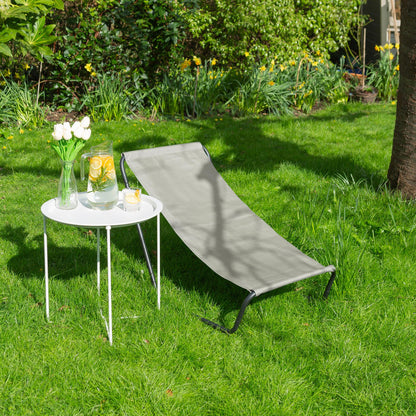 Beige Folding Beach Loungers - Pack of 2