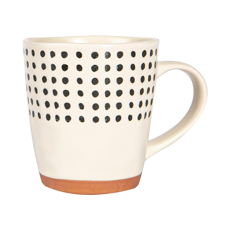 360ml Spotted Rim Stoneware Coffee Mug - By Nicola Spring
