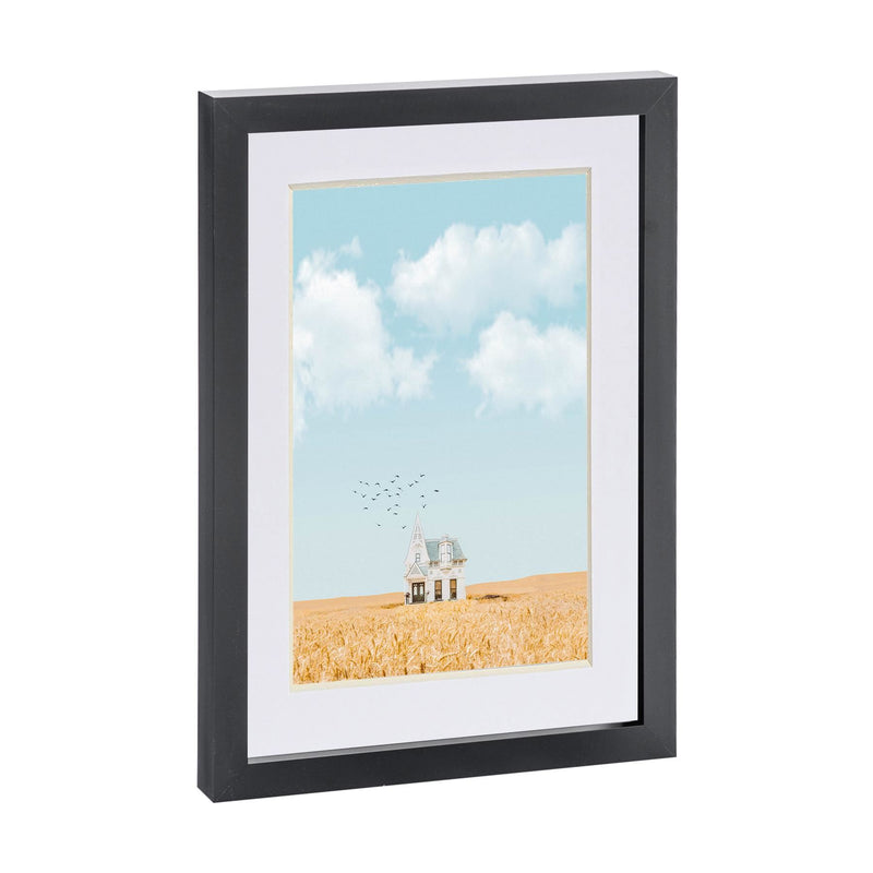 Black A4 (8" x 12") Photo Frame with A5 Mount - By Nicola Spring