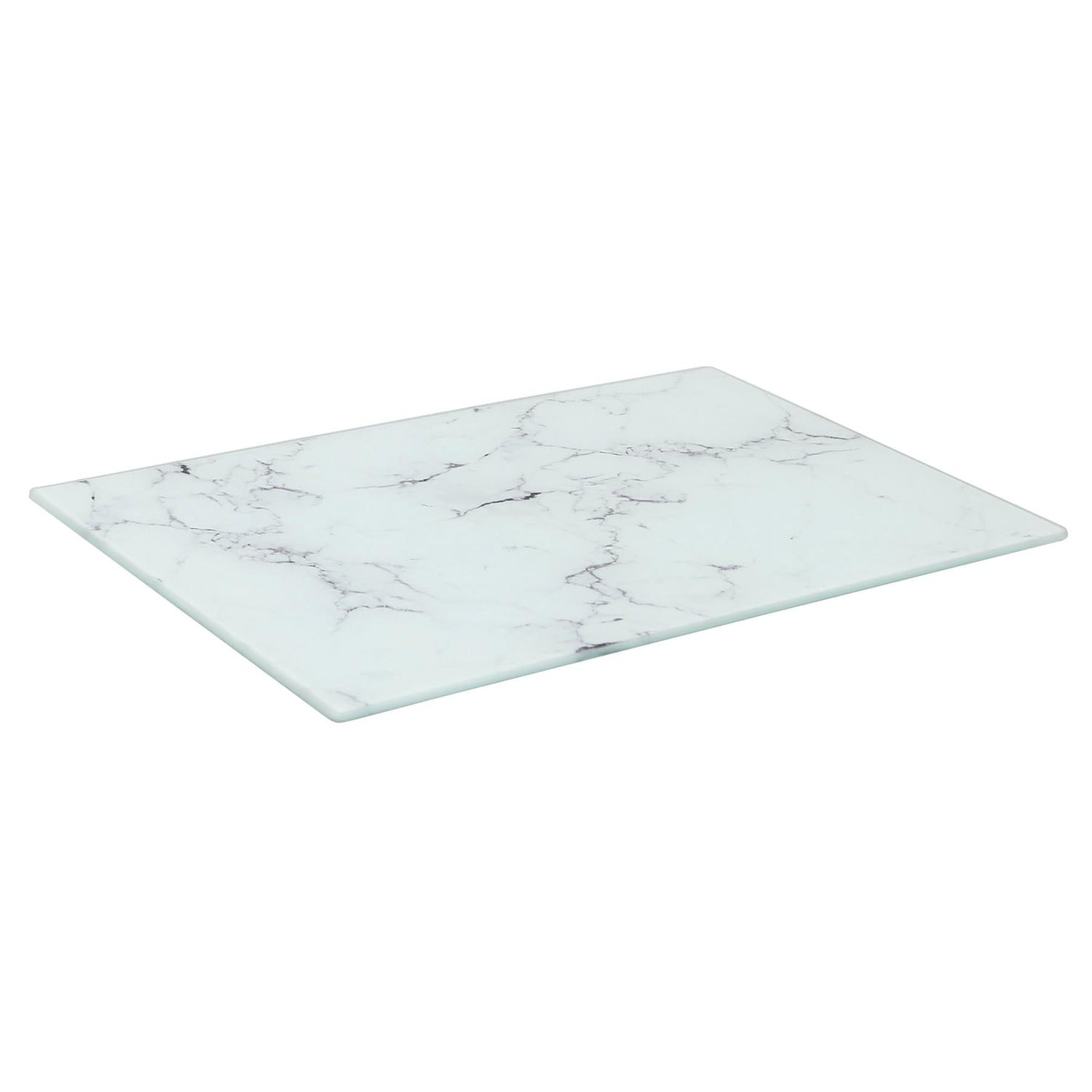 Rectangle Glass Chopping Board - 30cm x 20cm - Marble - By Harbour Housewares