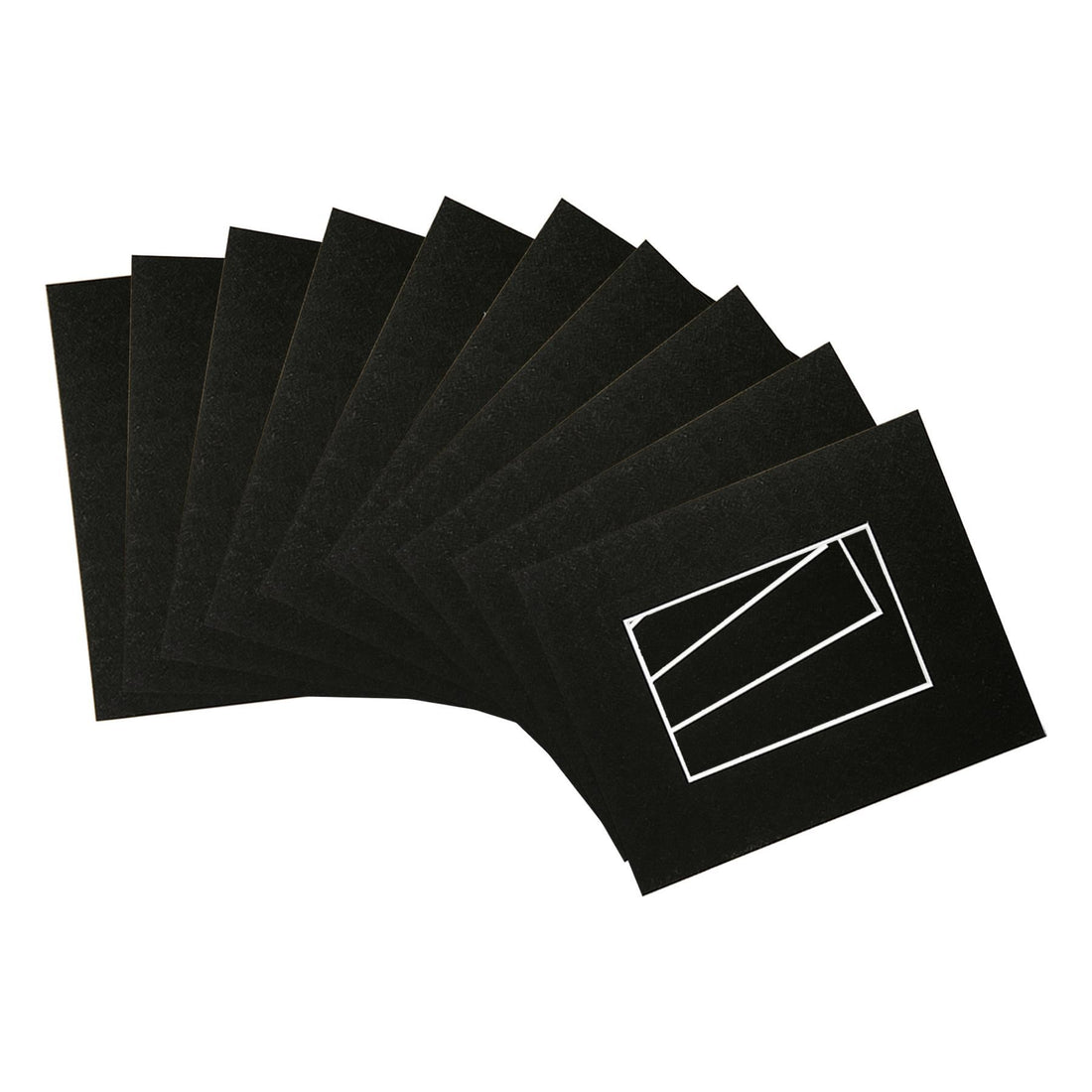 Black A5 (6" x 8") Picture Mounts for A4 Frame - Pack of 10