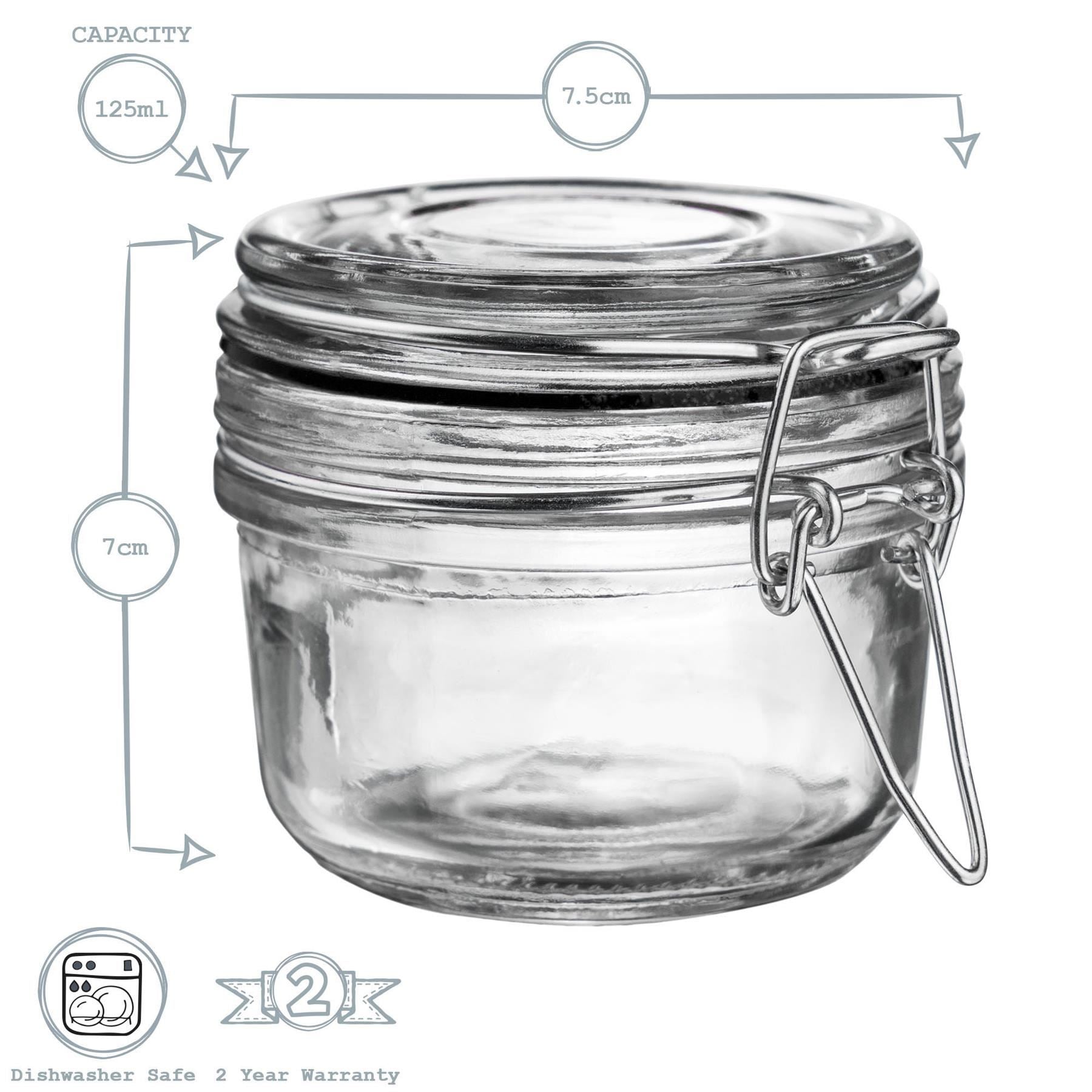 125ml Classic Glass Storage Jars - Pack of 3