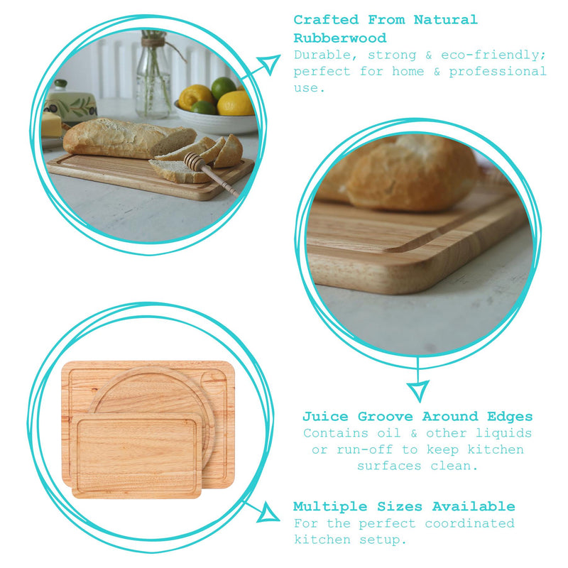 Rectangular Wooden Chopping Board - 30cm x 20cm - By Argon Tableware