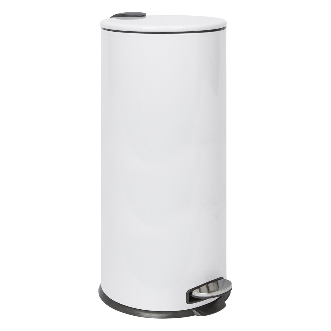 30L Round Stainless Steel Kitchen Pedal Bin - White