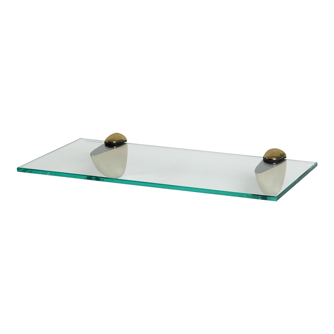 40cm Floating Glass Bathroom Shelf with Gold Brackets