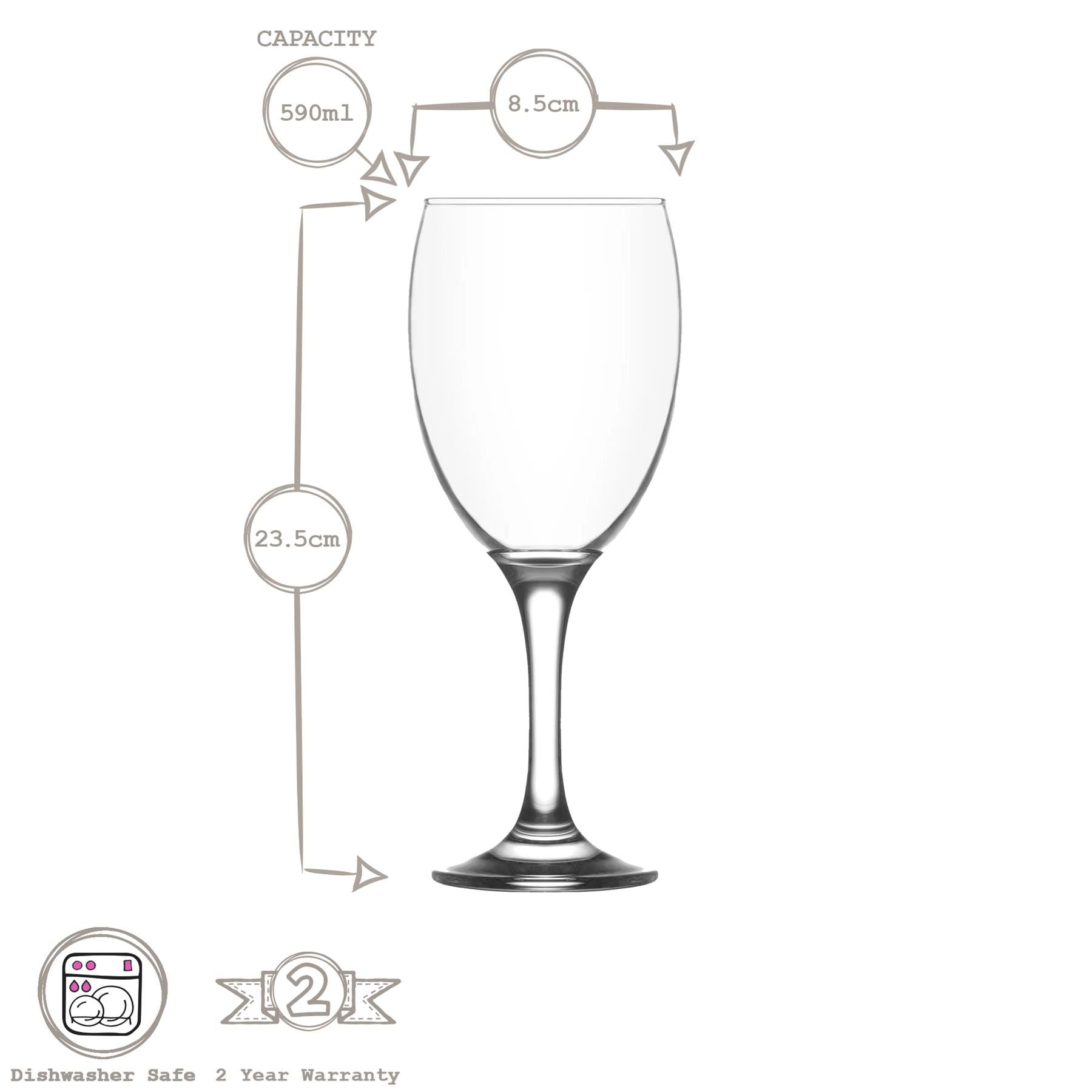 590ml Empire Red Wine Glasses - Pack of 6