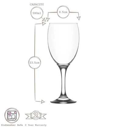 590ml Empire Red Wine Glasses - Pack of 6