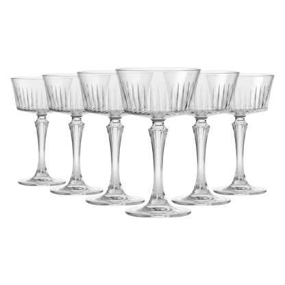 260ml Timeless Crystal Glass Champagne Saucers - Pack of 6
