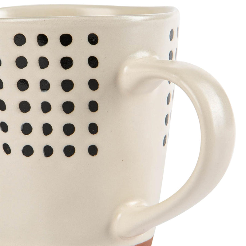360ml Spotted Rim Stoneware Coffee Mug - By Nicola Spring