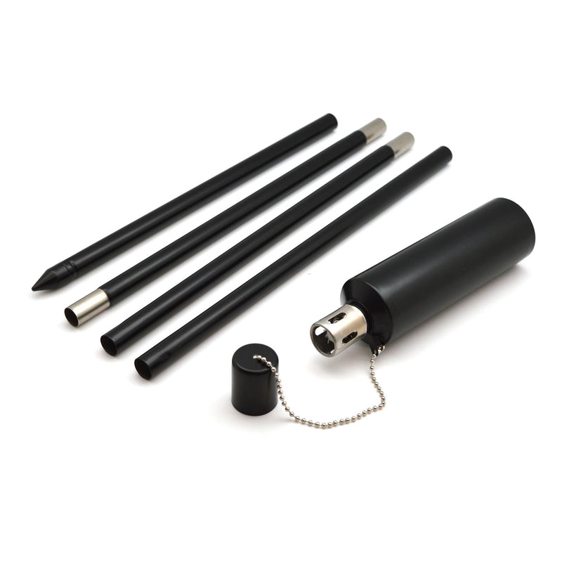 1.46m Round Metal Garden Fire Torches - Pack of 6 - By Harbour Housewares