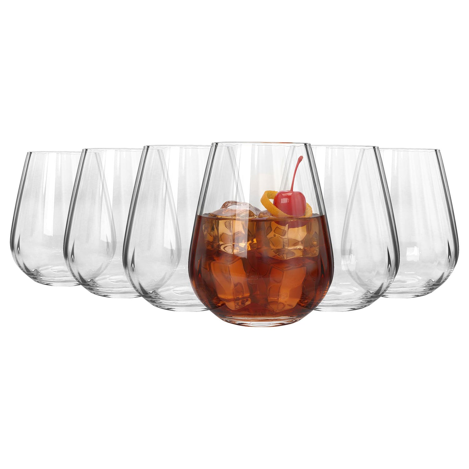 460ml Kensington Optic Crystal Tumbler Glasses - Pack of 6