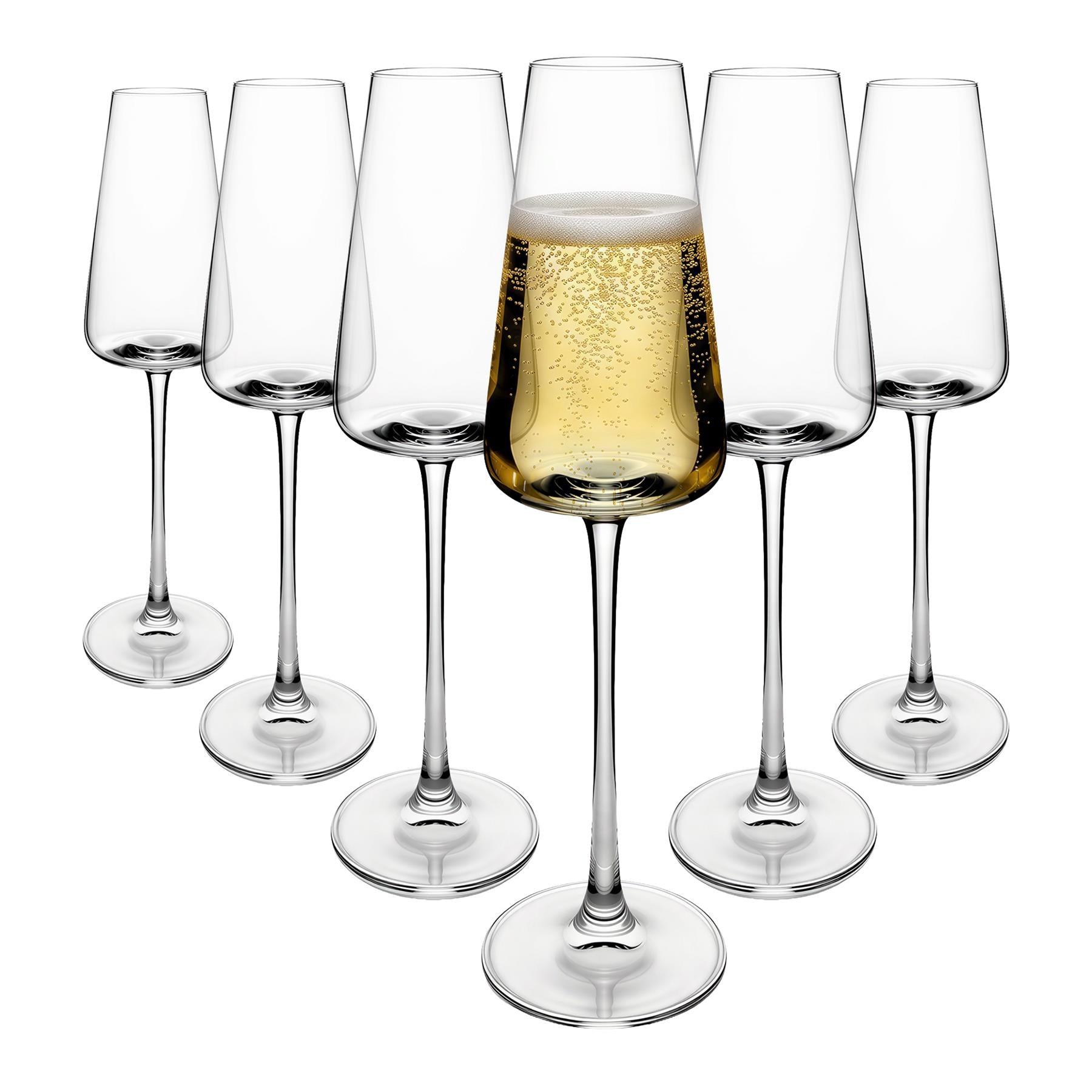 240ml Dulwich Crystal Champagne Flutes - Pack of 6