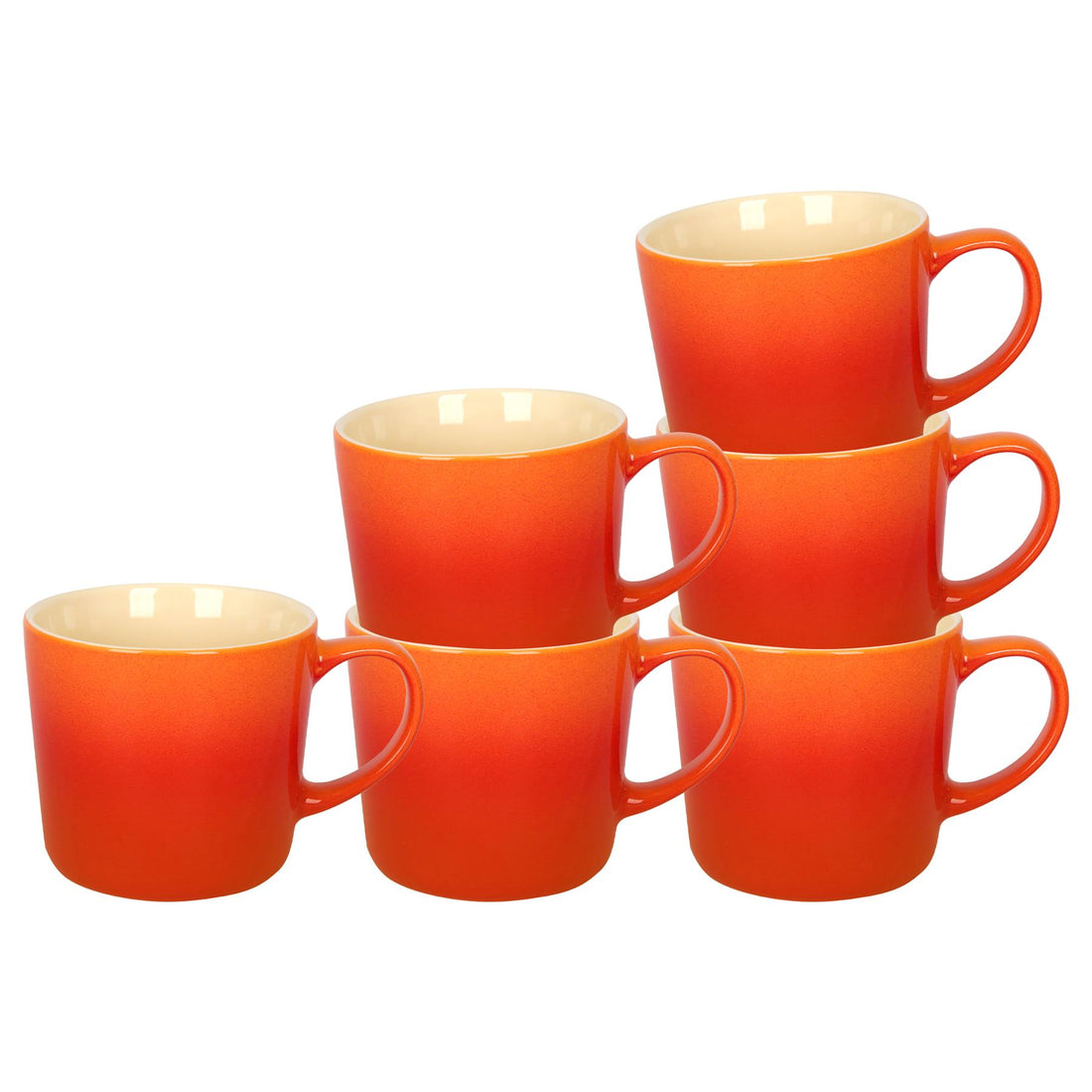 330ml Orange Ombre New Bone China Mugs - Pack of 6