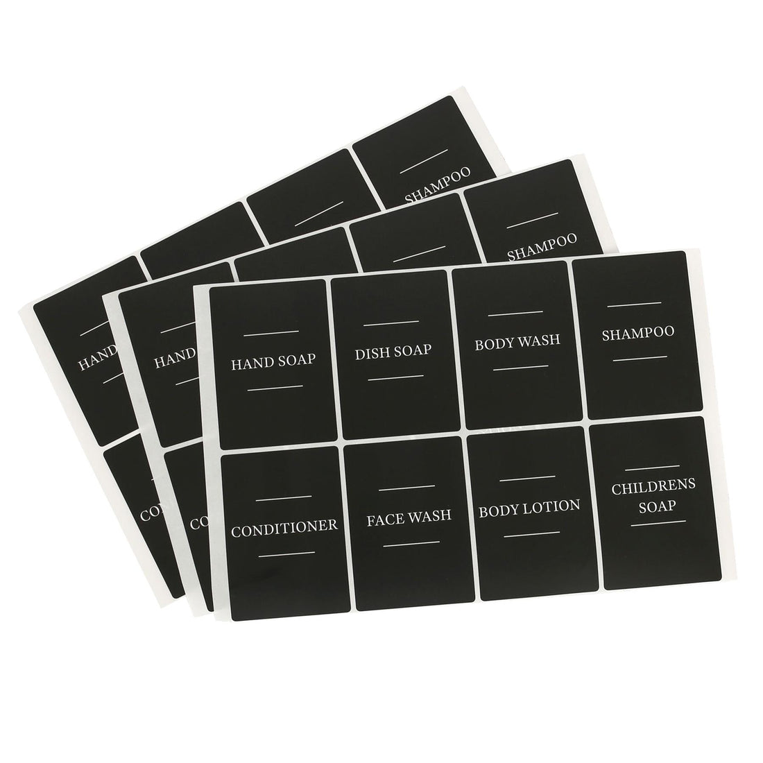 Black 24-Piece Soap Dispenser Label Sets - Pack of 3