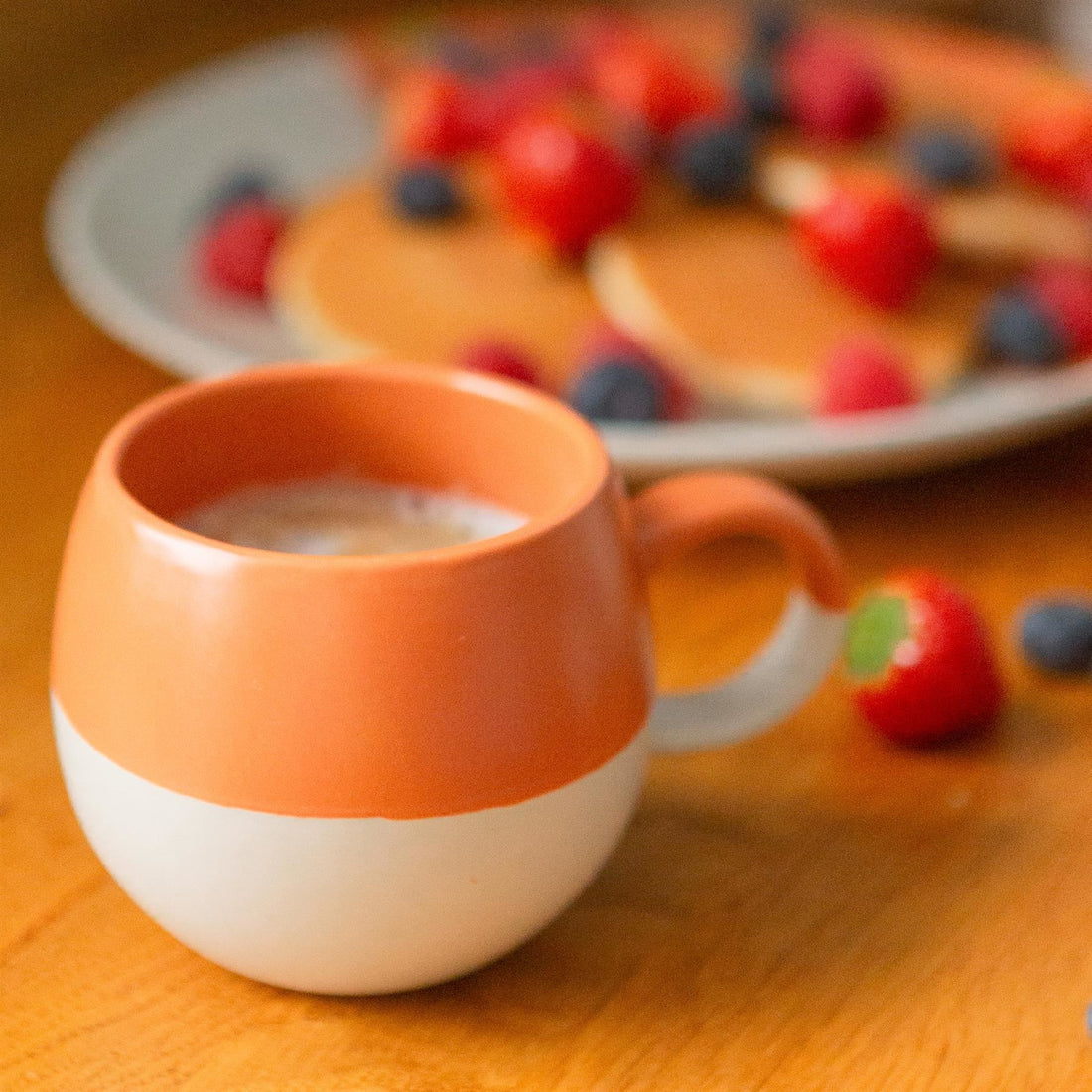 340ml Burnt Orange Two-Tone Sphere Stoneware Mug