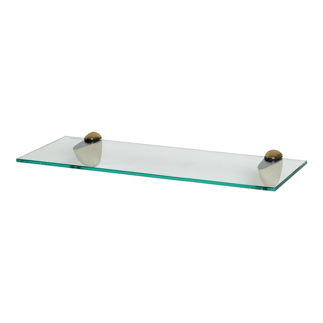 50cm Floating Glass Bathroom Shelf with Gold Brackets