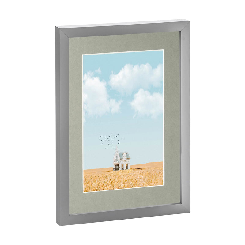 Grey A4 (8" x 12") Photo Frame with A5 Mount - By Nicola Spring