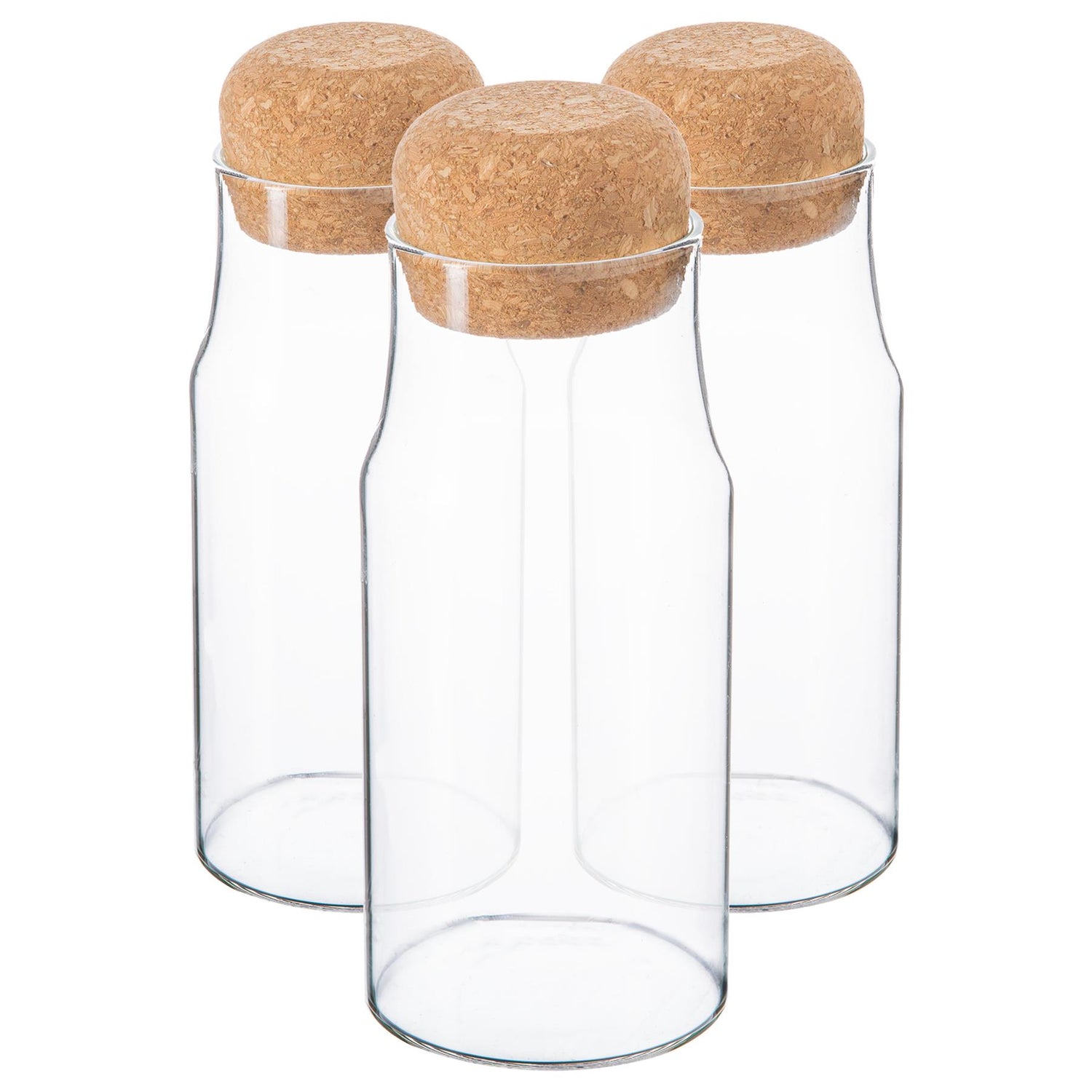 375ml Glass Storage Bottles with Cork Lid - Pack of 3 - By Argon Tableware