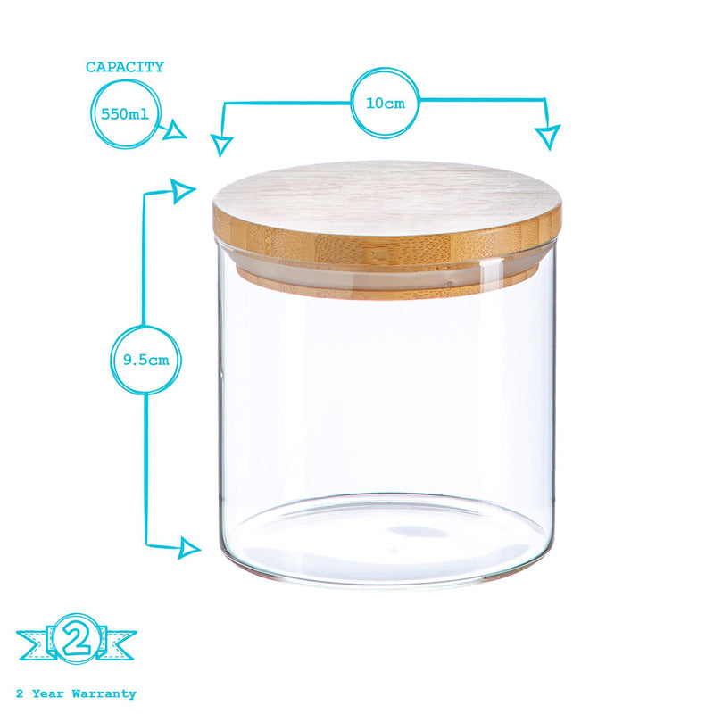 550ml Wooden Lid Storage Jar - By Argon Tableware