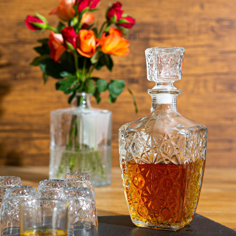 780ml Dedalo Glass Whisky Decanter - By Bormioli Rocco